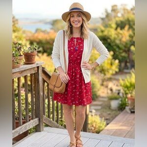Charming Charlie Red Floral Mini Dress